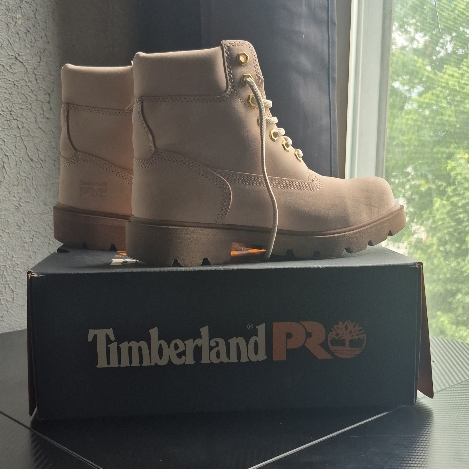 Timberland PRO Men’s Suede Composite Toe Lace-Up Ankle Work Boot Beige/pink 6W