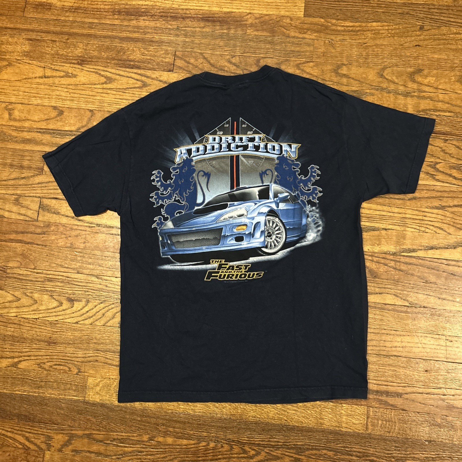 Vintage The Fast And The Furious T-shirt Drift Addiction Universal Studios Sz L