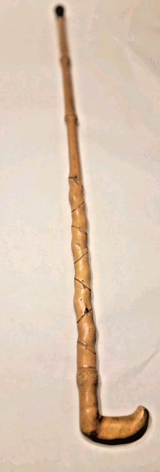 Hand Carved Wood Twisted Walking Stick Cane 9.1oz 35” Vintage