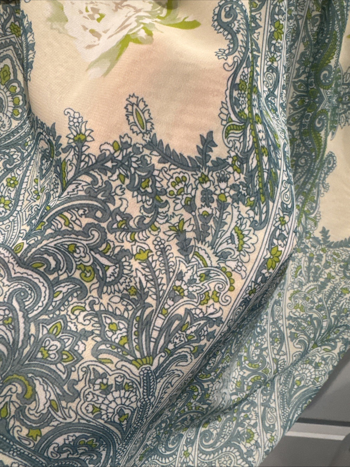 SOHO Jeans Boho Peasant Blouse Paisley Off Shoulder Batwing Lined Women’s S