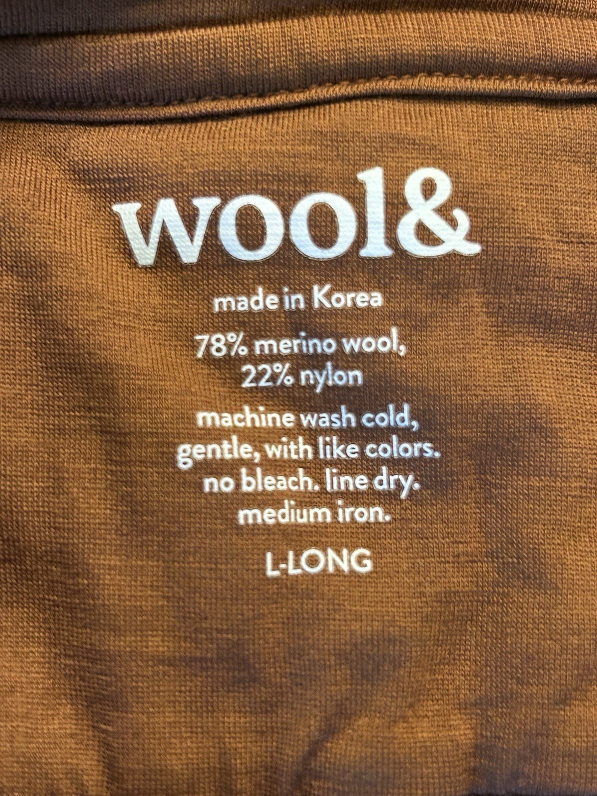 Wool& Wooland Rowena Merino Wool Blend V-neck Swing Dress Large Long Terracotta