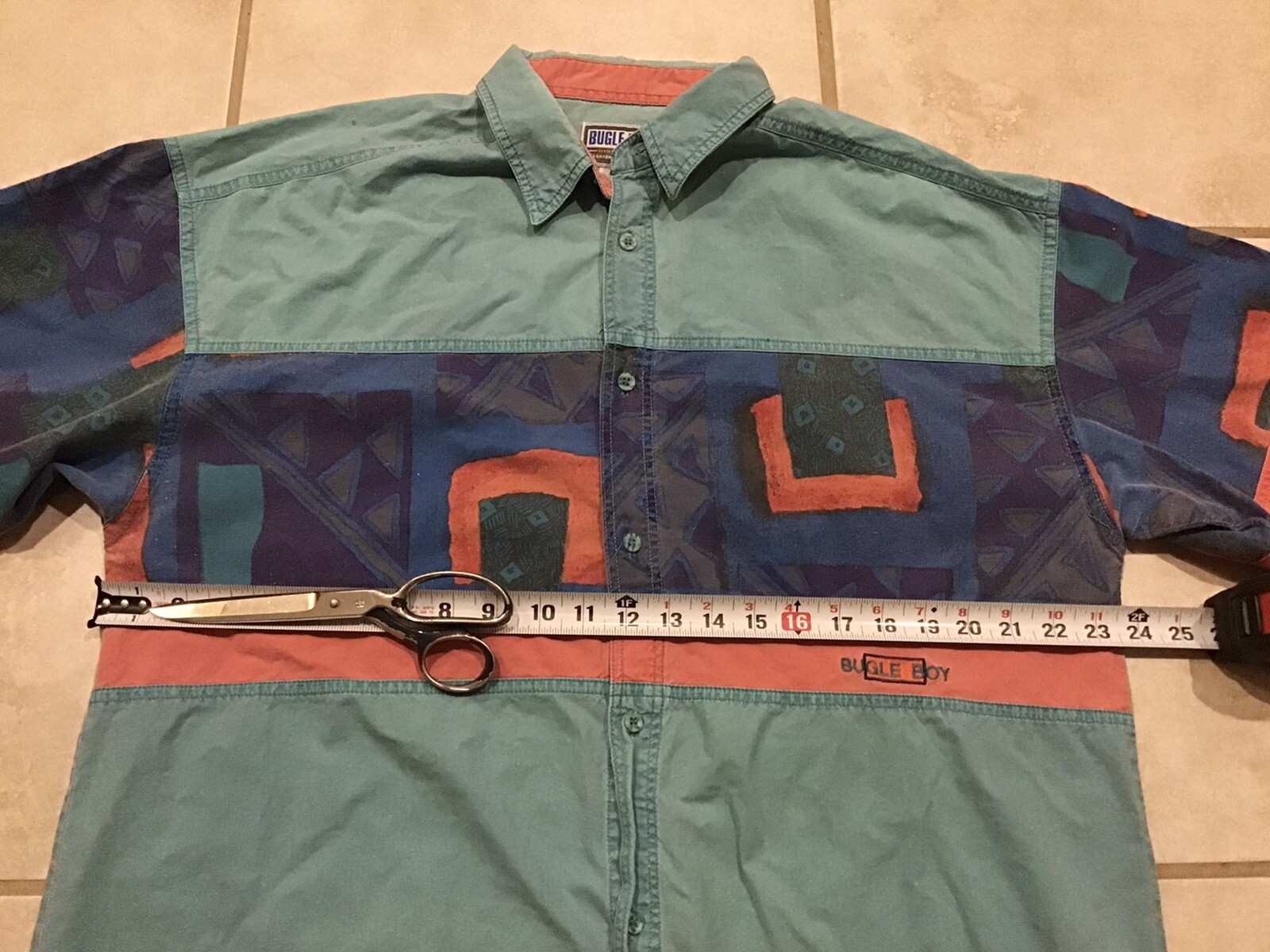 Vintage 90s 80s Bugle Boy Surf Grunge Colorblock Shirt Pink Ski Punk Hip Hop