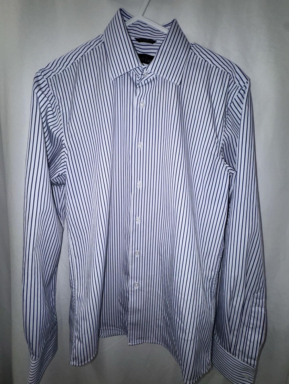 Christian Lacroix Men’s Blue Striped Modern Fit Dress Shirt