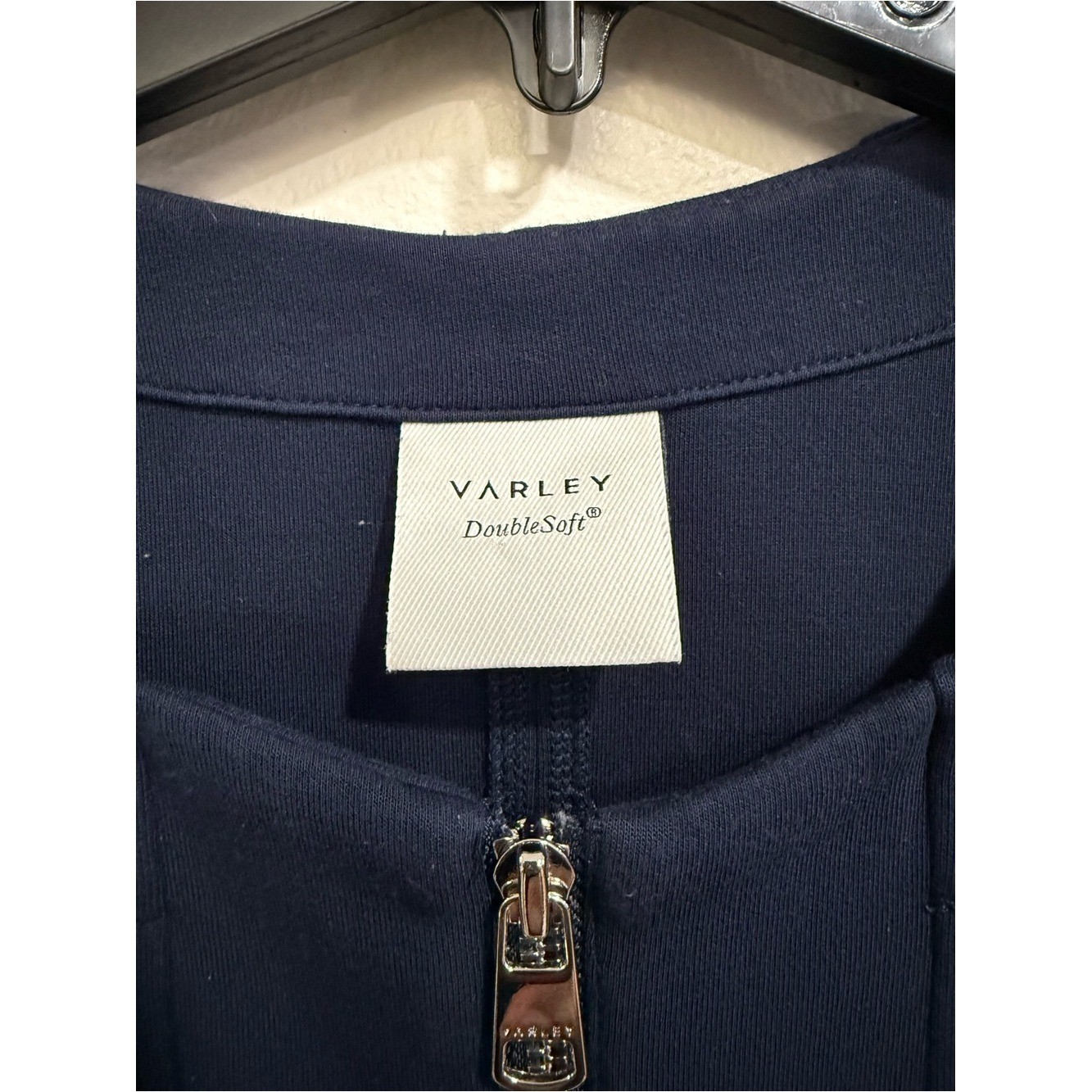Varley Evereve Sweatshirt Jacket Women Augusta Zip Through Navy Doublesoft Sz M