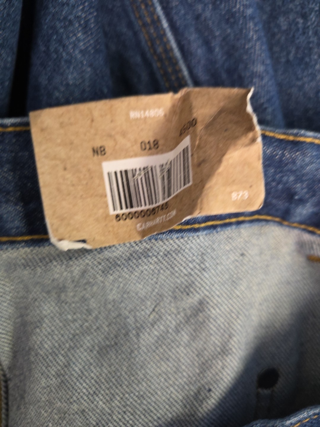 Carhartt B73 Double Front Washed Denim Loose Fit Logger Jean Size 44×32 NWT