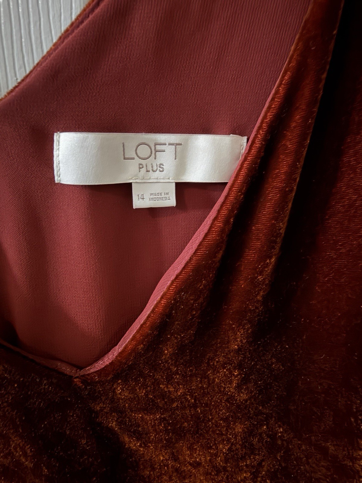 LOFT Womens Plus 14 Brown Velvet Solid V-Neck Sleeveless Pleated Tank Top
