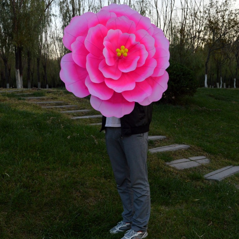 3D Flower Design Silk Peony Floral Parasol Bamboo Umbrellas Cosplay Party Show