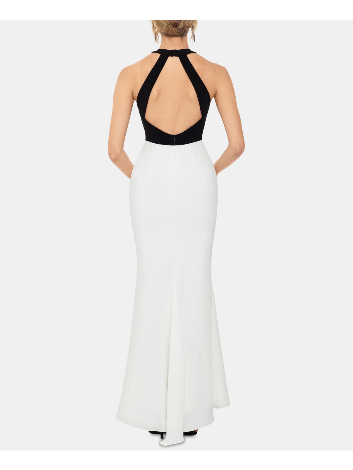 XSCAPE Womens White Tie Sleeveless Full-Length Mermaid Wide Leg Dress 4