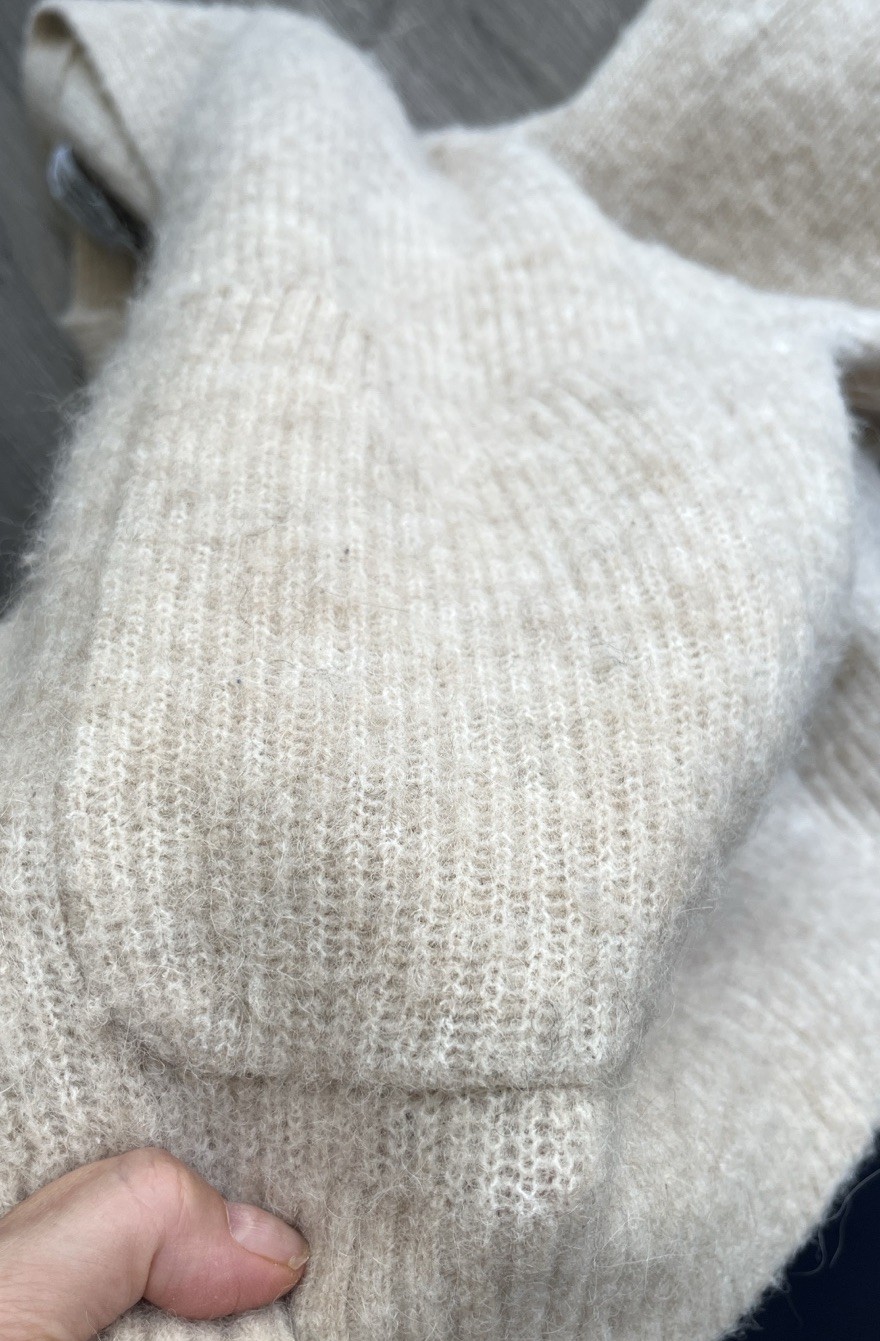 & Other Stories Oatmeal Beige Alpaca Wool V-Neck Oversized Cardigan XS Fits S/M