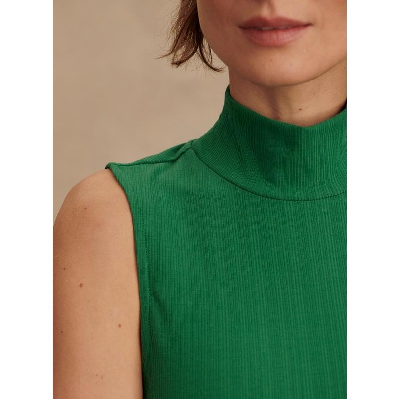 Varley Caley Fitted RibTank in Verdant Green L NWT Effortless Quiet Luxury