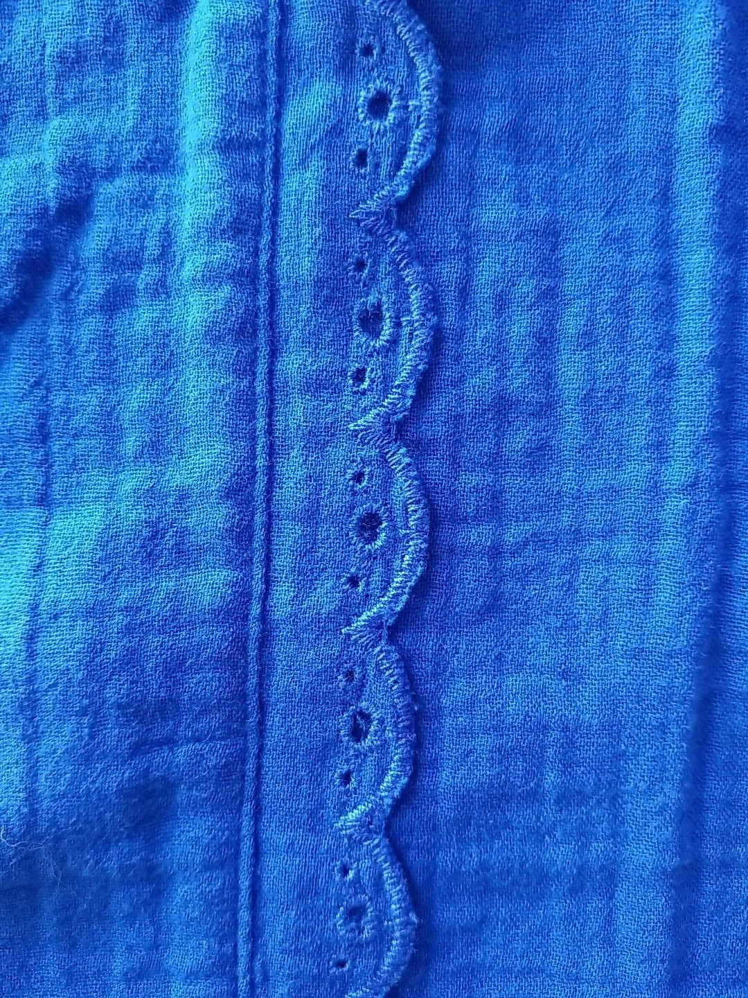 Boden Double Cloth Scallop Blouse US 6 NWT Cobalt Bright Blue Broderie Eyelet