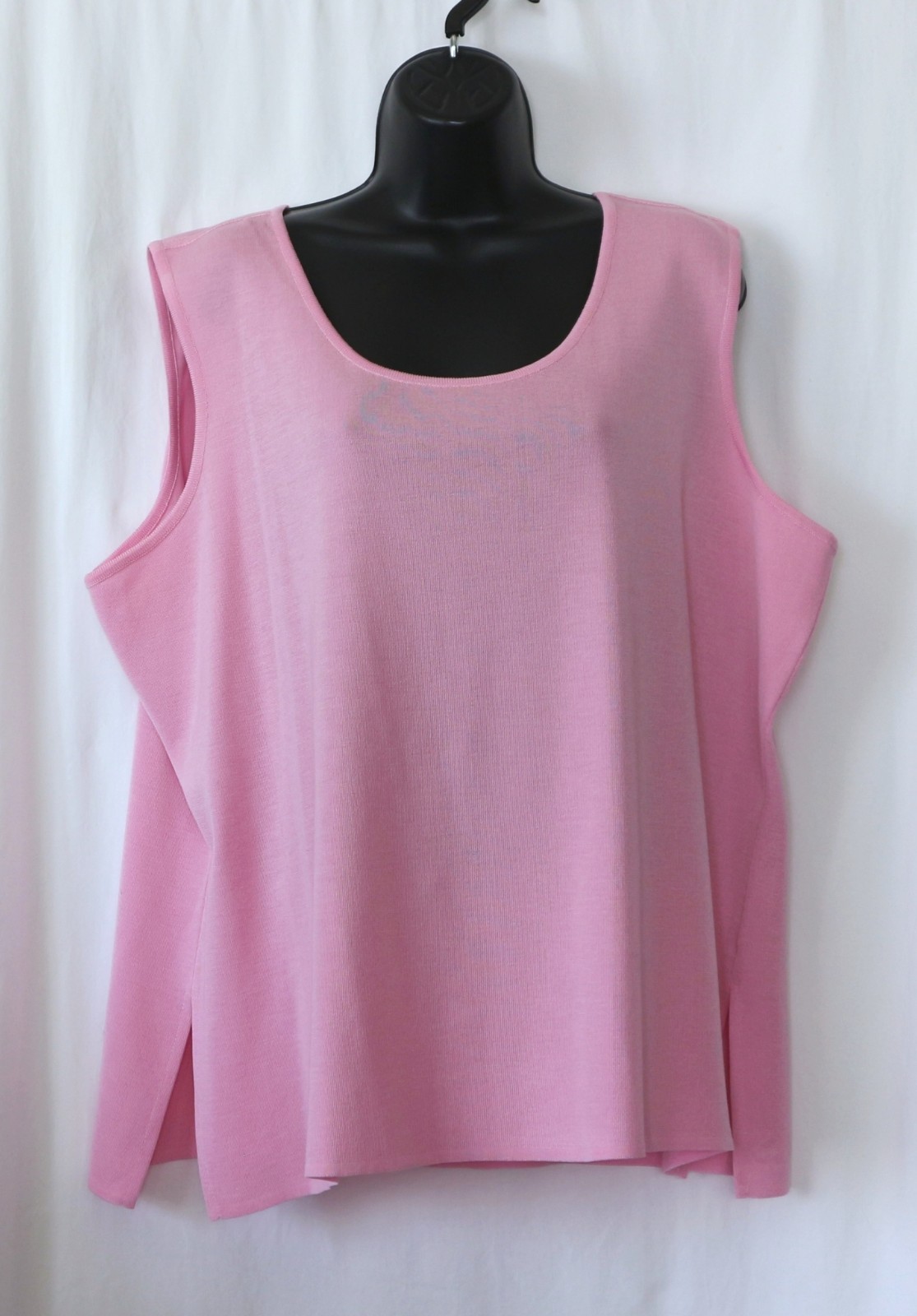 MING WANG Slvlss Pink ScpNck Top Side Slits 50 In Chst 26.5 In Lng Sz 2X EXC