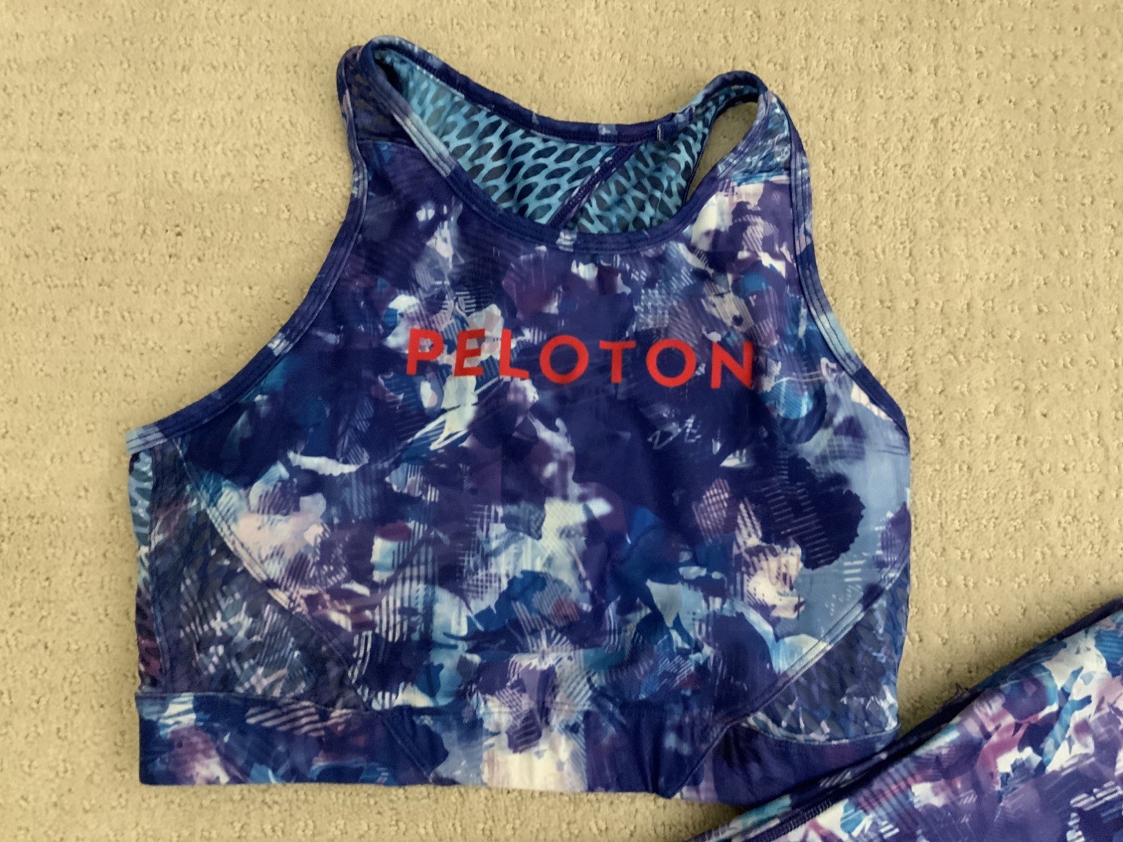 Peloton Blue Moves 2pc Matching Bra & Reversible Legging Set New Medium