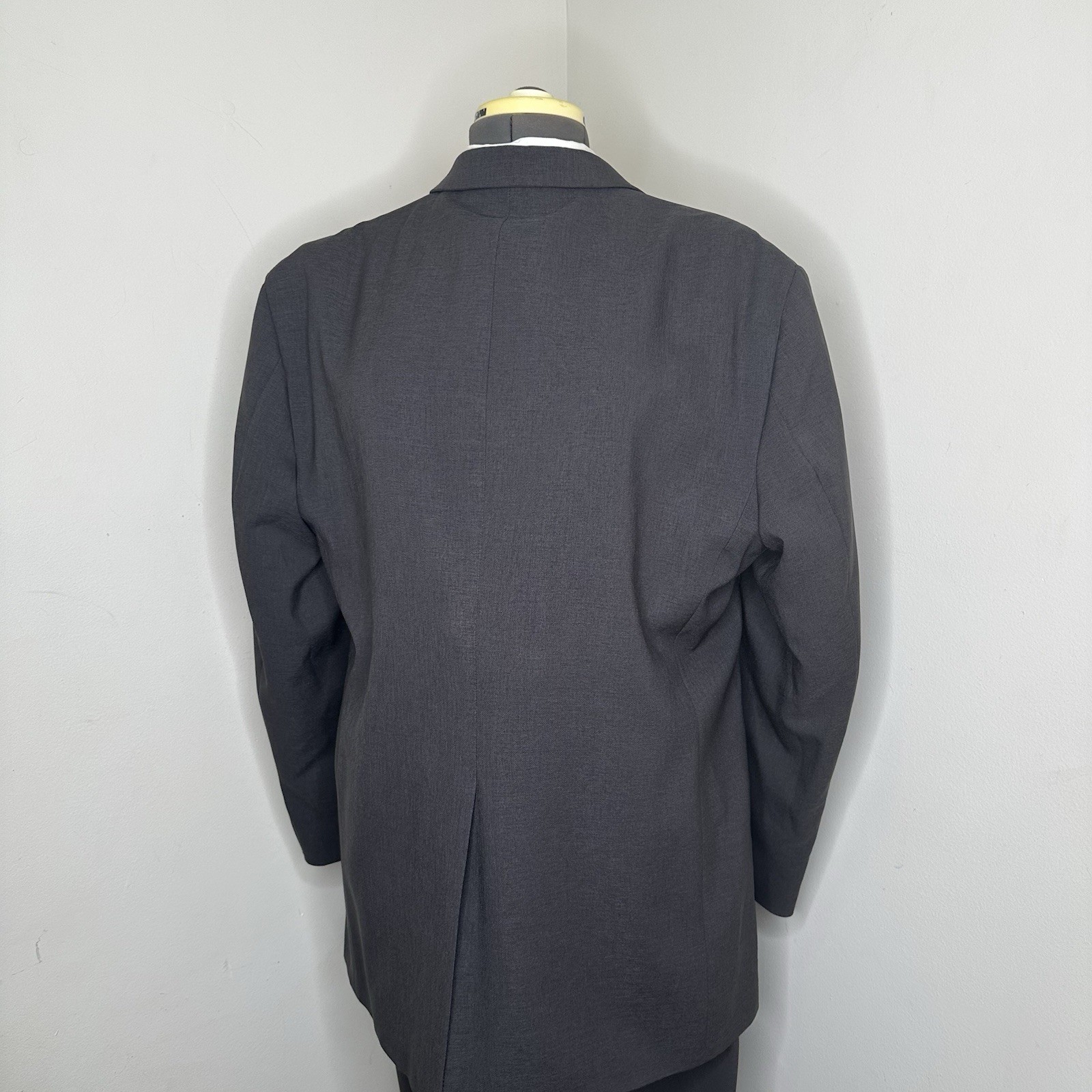 Haggar Mens 46L Suit 36×34 2 Piece Gray 3XL 50″ Blazer Sport Coat Jacket USA