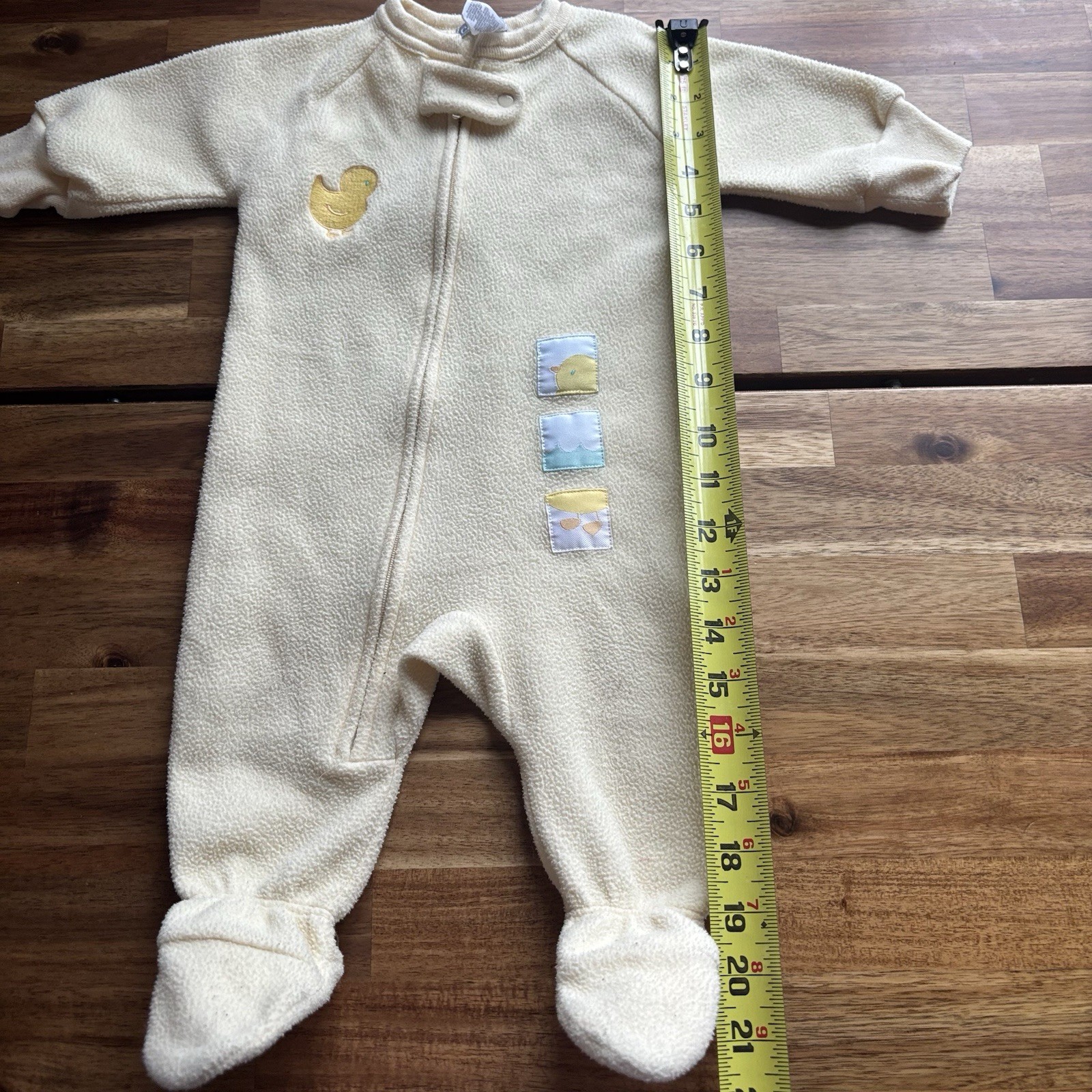 Vintage Carters Duckie Footed Sleeper Paste Yellow Fleece Baby Duck 6 Months