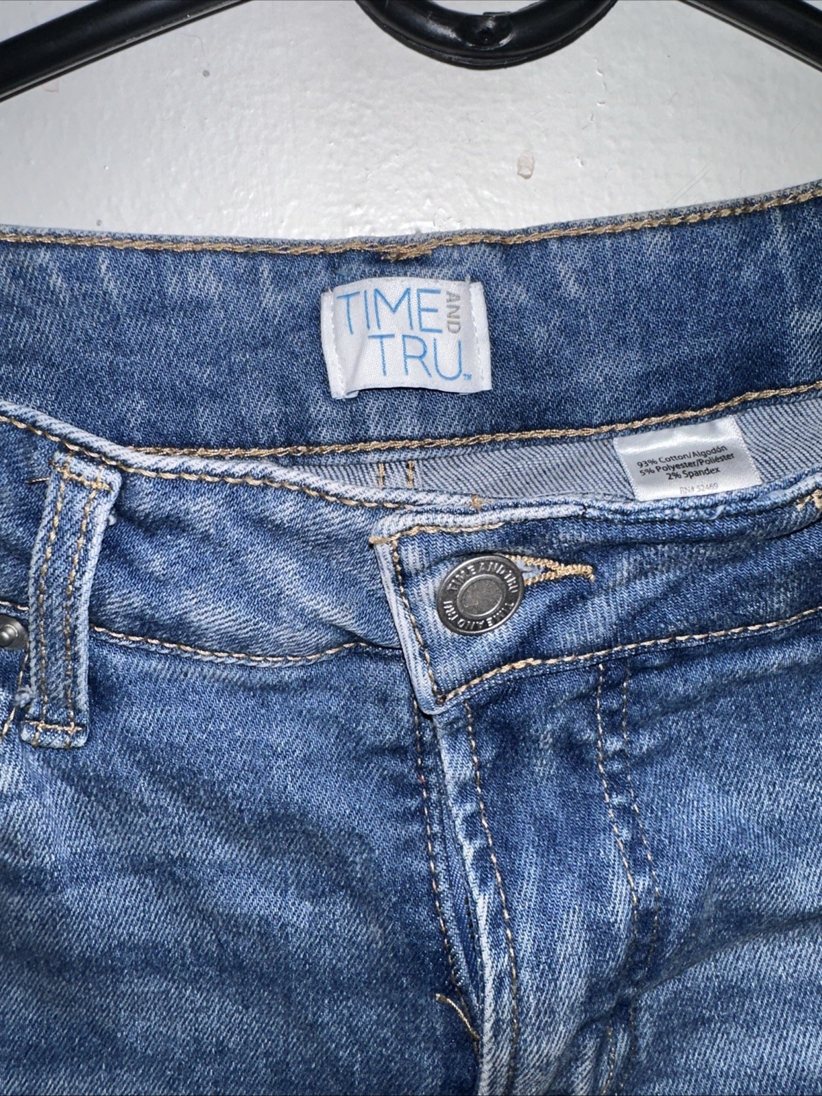 Time & True Women’s Blue Bootcut Jeans, Size 10 Reg Stretch Denim Wide Legs