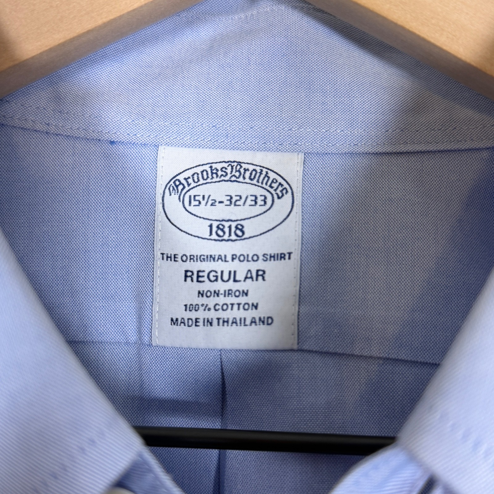 Brooks Brothers 1818 “Regular” Button Down Oxford 15.5-32/33 Non-Iron Cotton