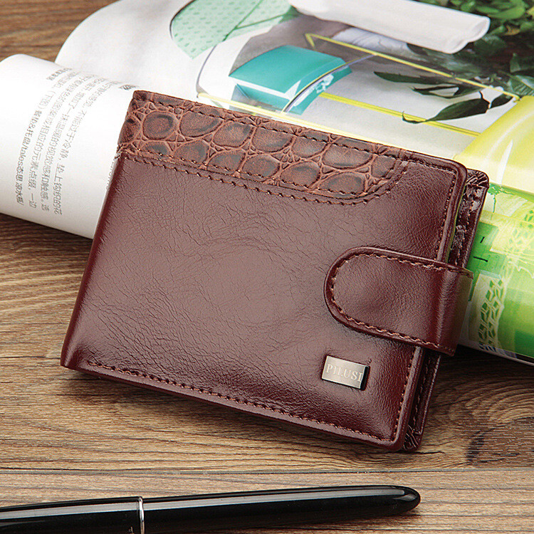 Men’s Leather Bifold Wallet ID Credit Card Holder Money Coin Purse With Hasp US