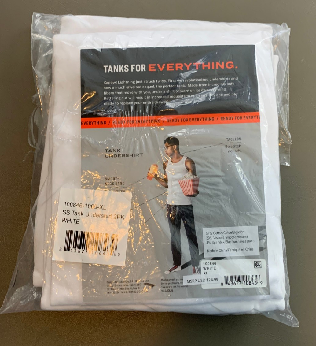 Pair of Thieves Men’s 2-Pack Soft Sleeveless Tank Top Undershirt, White, XL