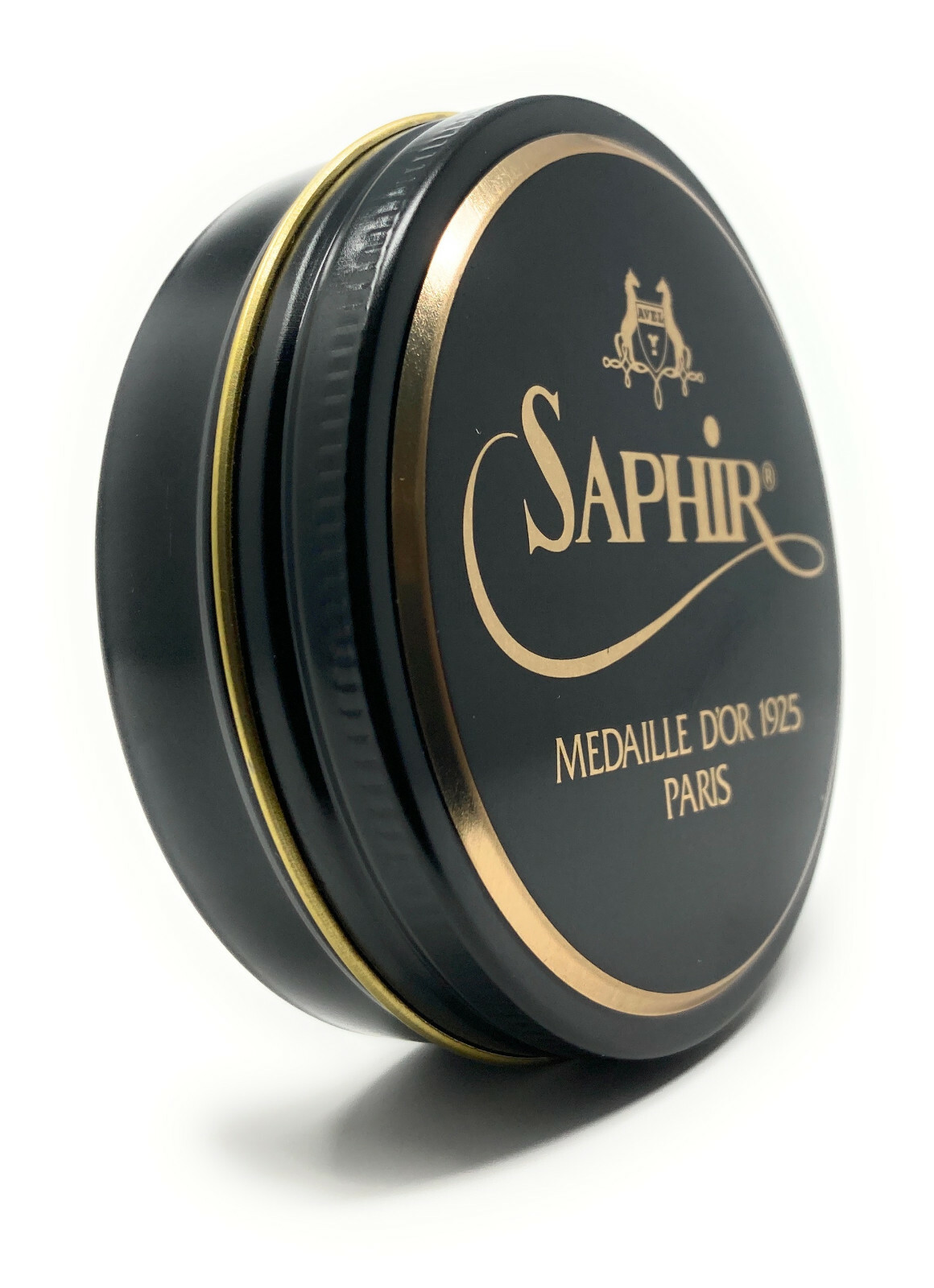 Black – Saphir Medaille d’Or Pate de Luxe Shoe Polish Wax – 50ml Tin