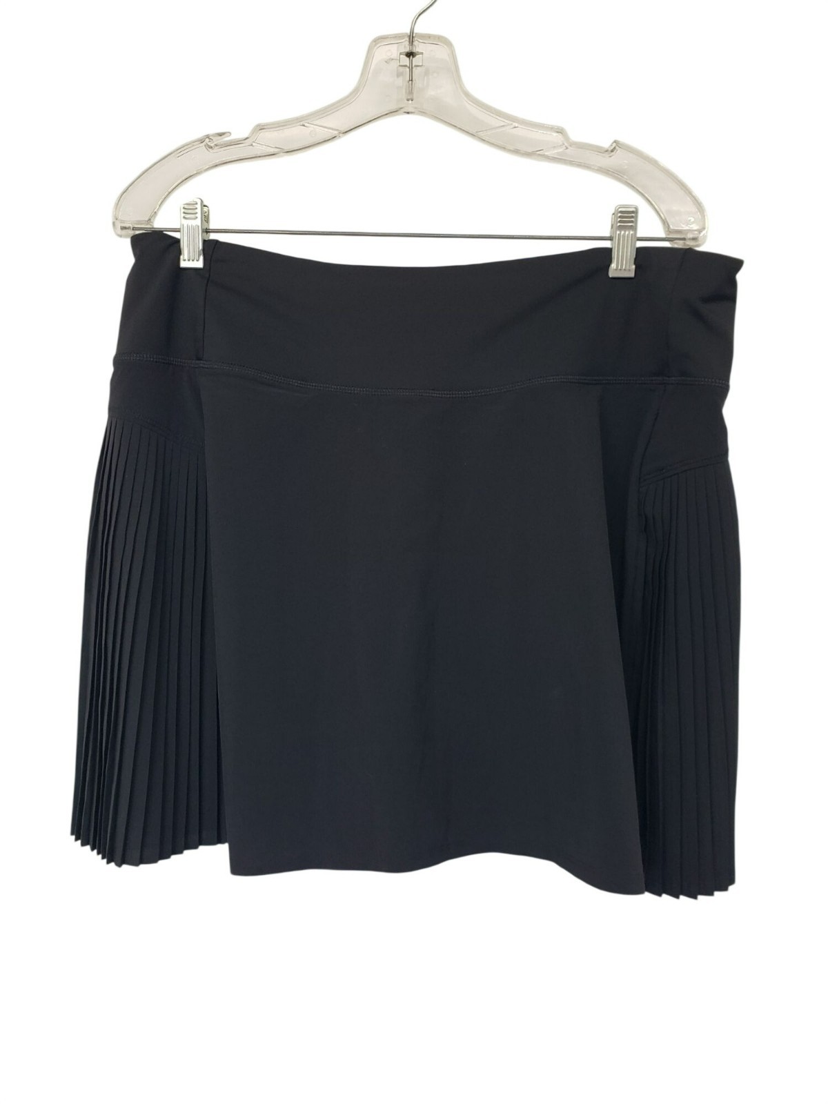Athleta Black Pleated Skort Wide Waist Band Cell Phone Pocket Large Tall LT