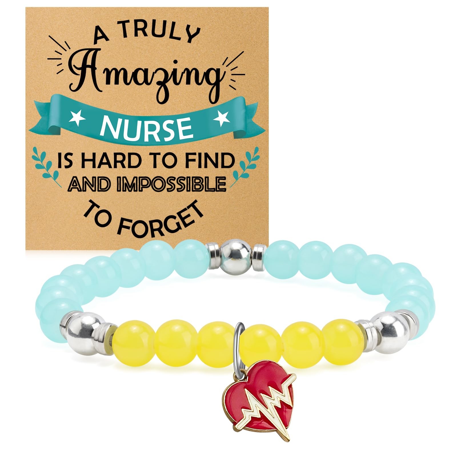 Nurse Appreciation Gifts Beads Bracelet for Women Nursing Small, As Shown