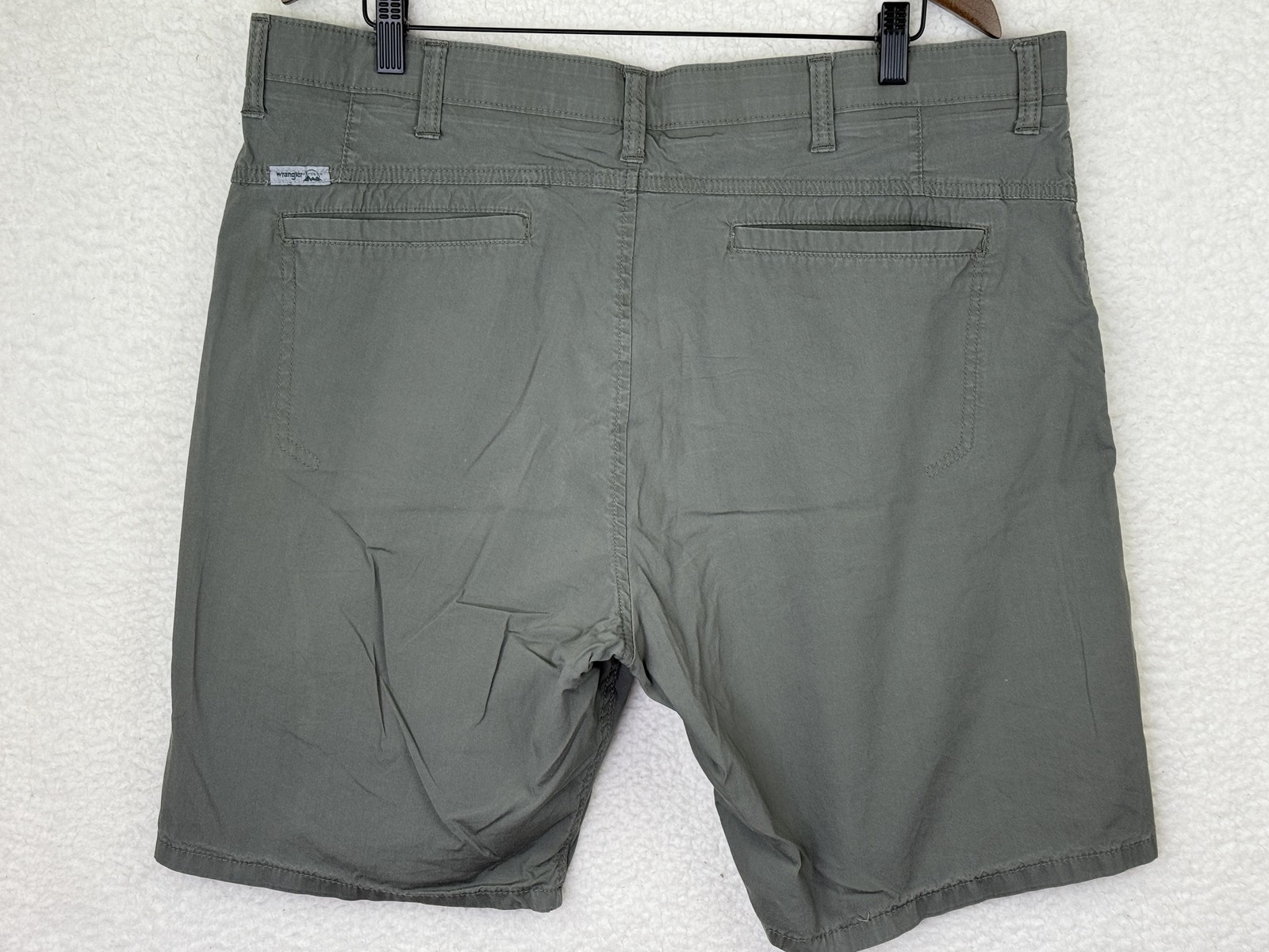 Wrangler Shorts Mens 40 Gray Chino Cotton Nylon Spandex Stretch Pockets Hike
