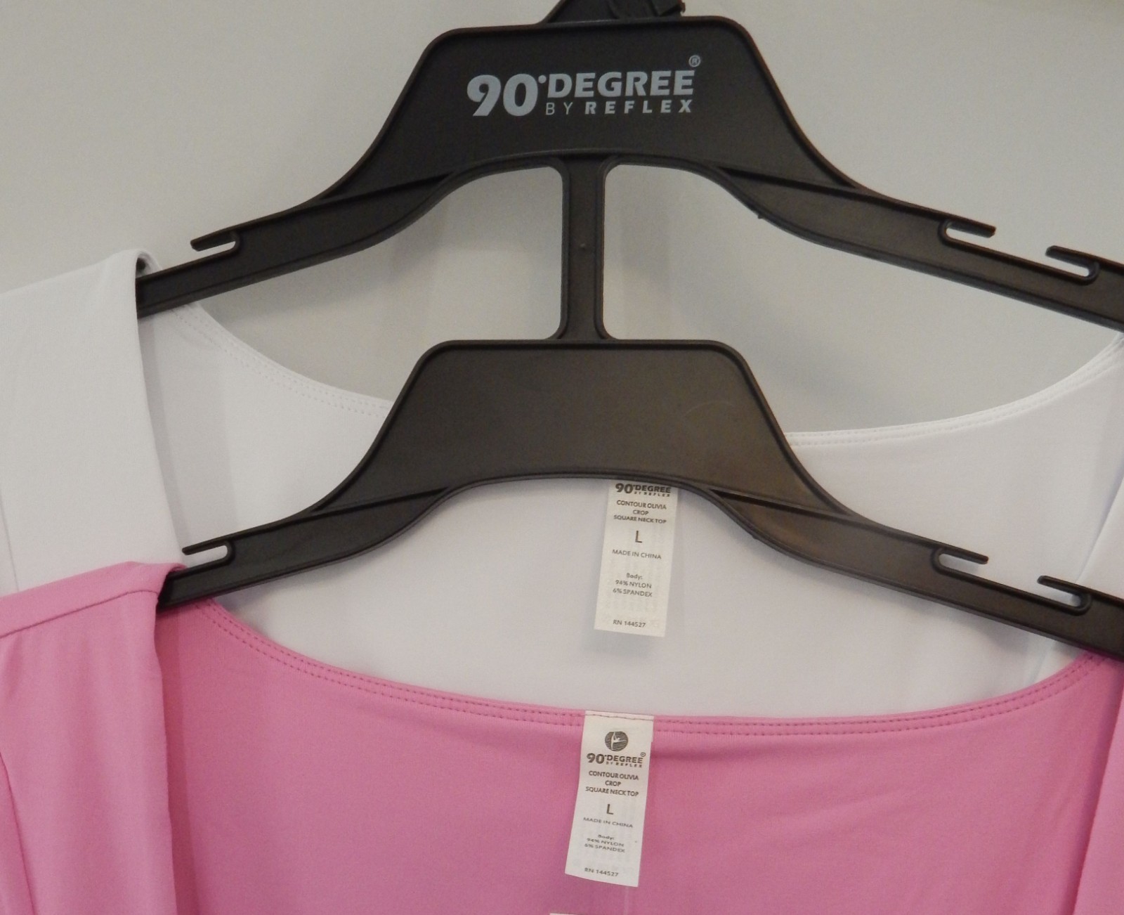 90 Degree by Reflex Women LARGE Active Top Pair Contour Olivia Crop Square Neck