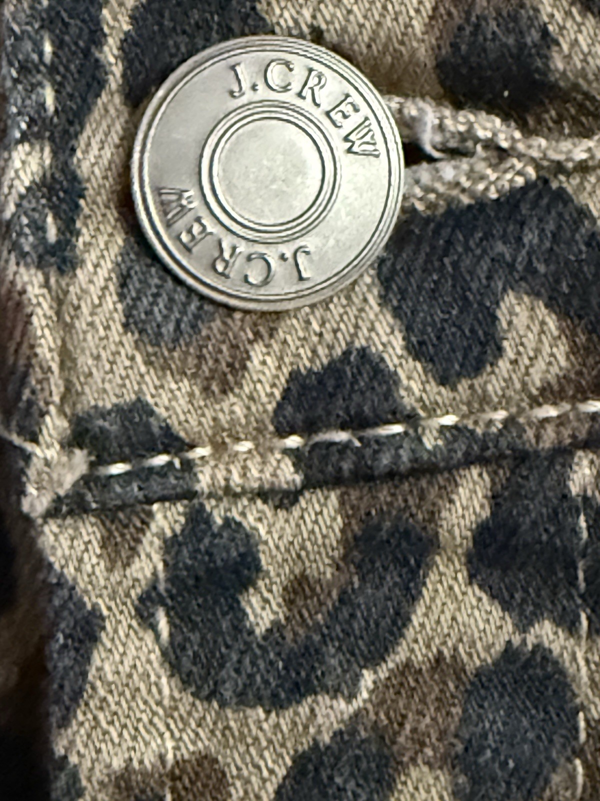 J Crew Denim Size 28 Leopard Print 10” High Rise Toothpick With Pockets