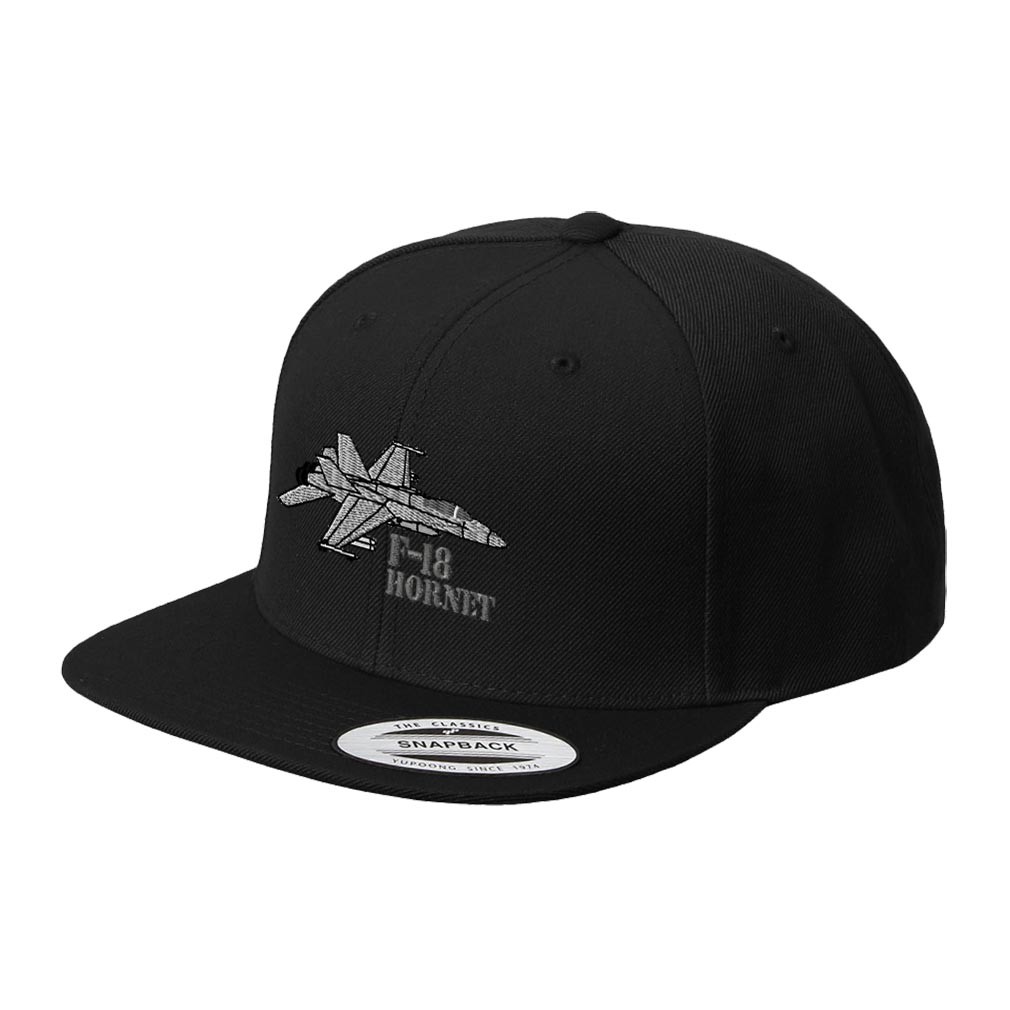 F-18 Hornet Aircraft Name Embroidered Flat Visor Snapback Hat