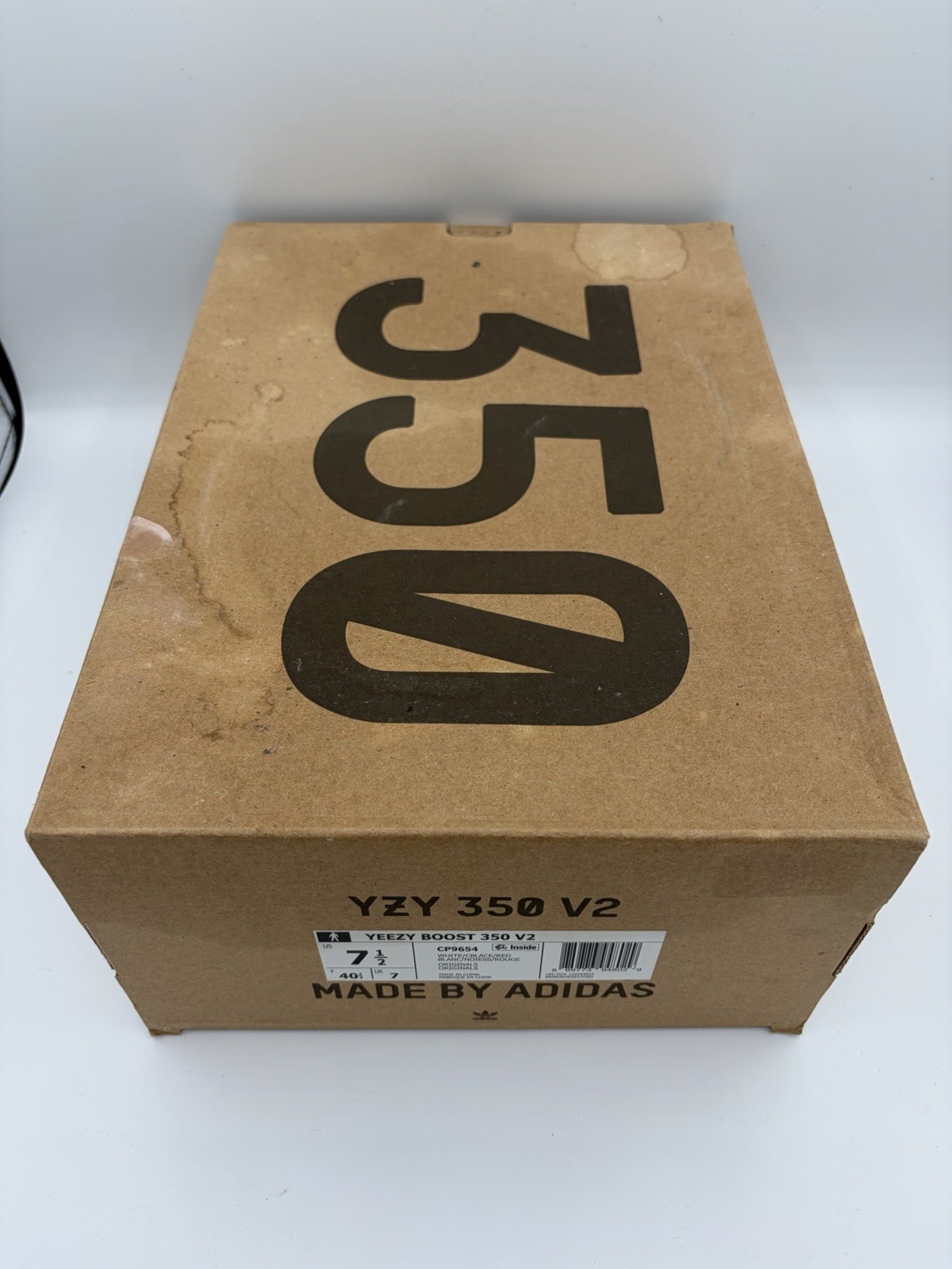adidas Yeezy Boost 350 V2 Zebra White/Core Black/Red CP9654 Size 7.5M/9W Used