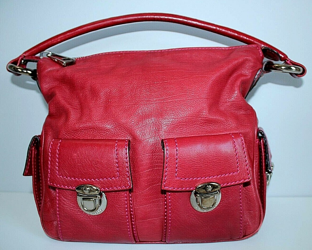 Vintage MARC JACOBS Multipocket Leather Hobo Bag in Red ~ MADE IN ITALY