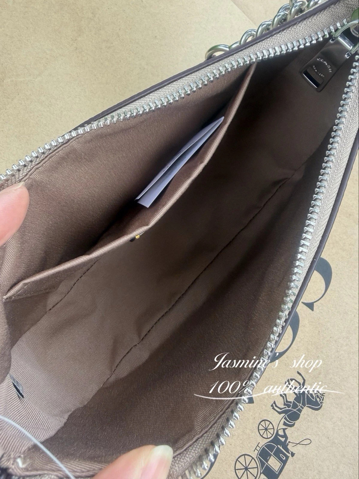 NWT COACH CV933 Teri Shoulder Bag In Signature Canvas Gold/Sand/Chalk