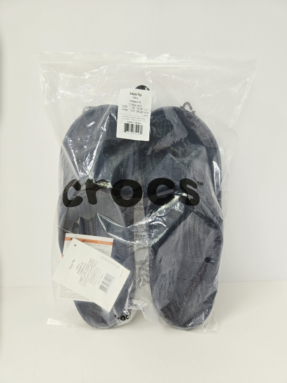 Crocs Men Baya Flip Flop navy blue NWT sz 11 relaxed fit