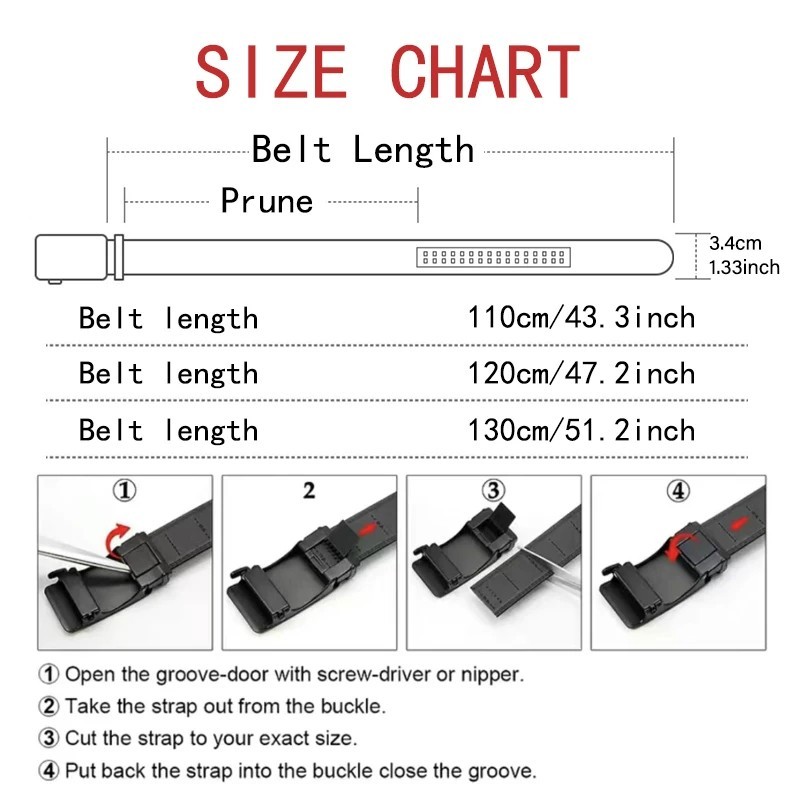 Microfiber Leather Mens Ratchet Belt Belts For Men Adjustable Automatic Buckle