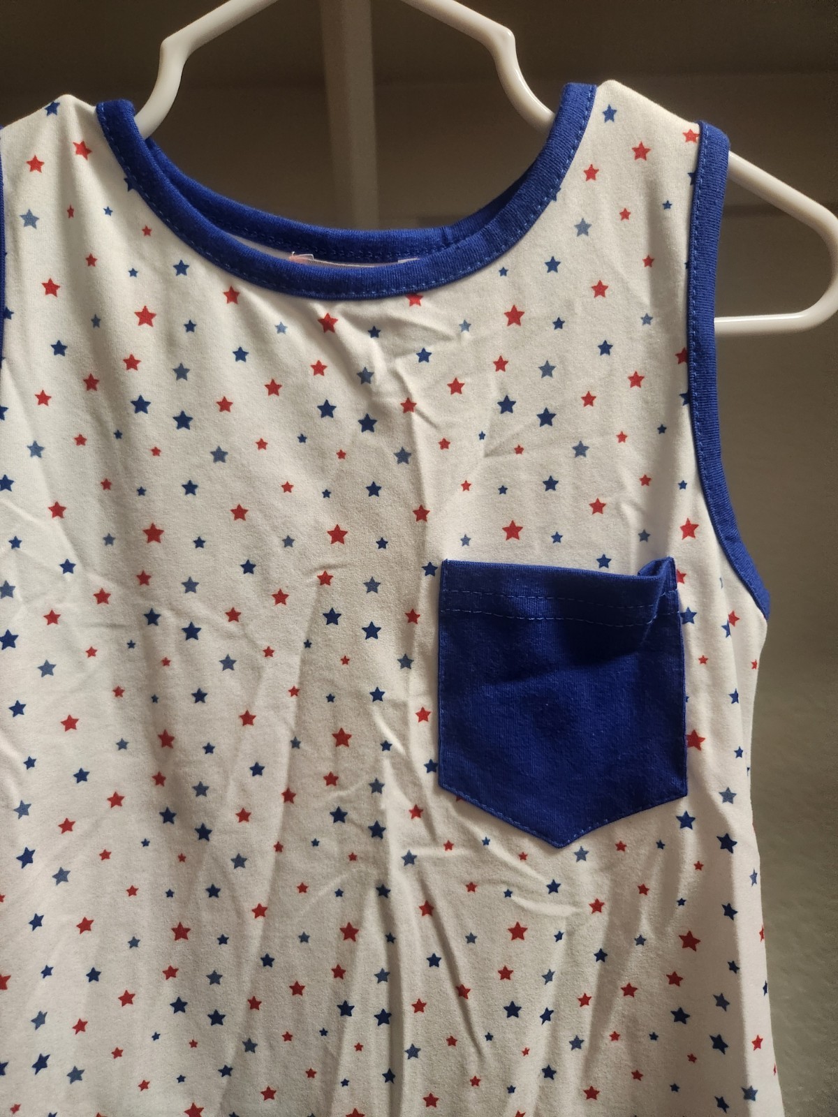 Pete + Lucy Baby Romper 9-12 Months NWT Patriotic Stars Red White Blue Pocket