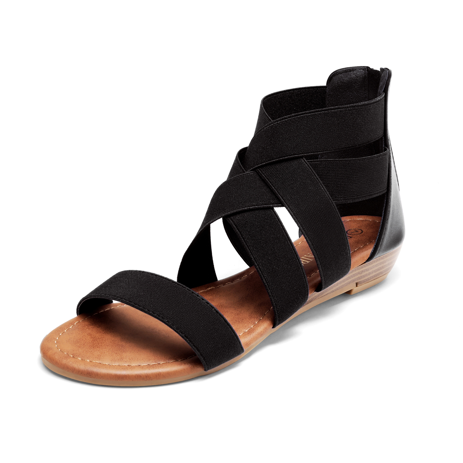 Womens Gladiator Flat Sandals Elastic Cross Ankle Straps Sandals Summer Sandals