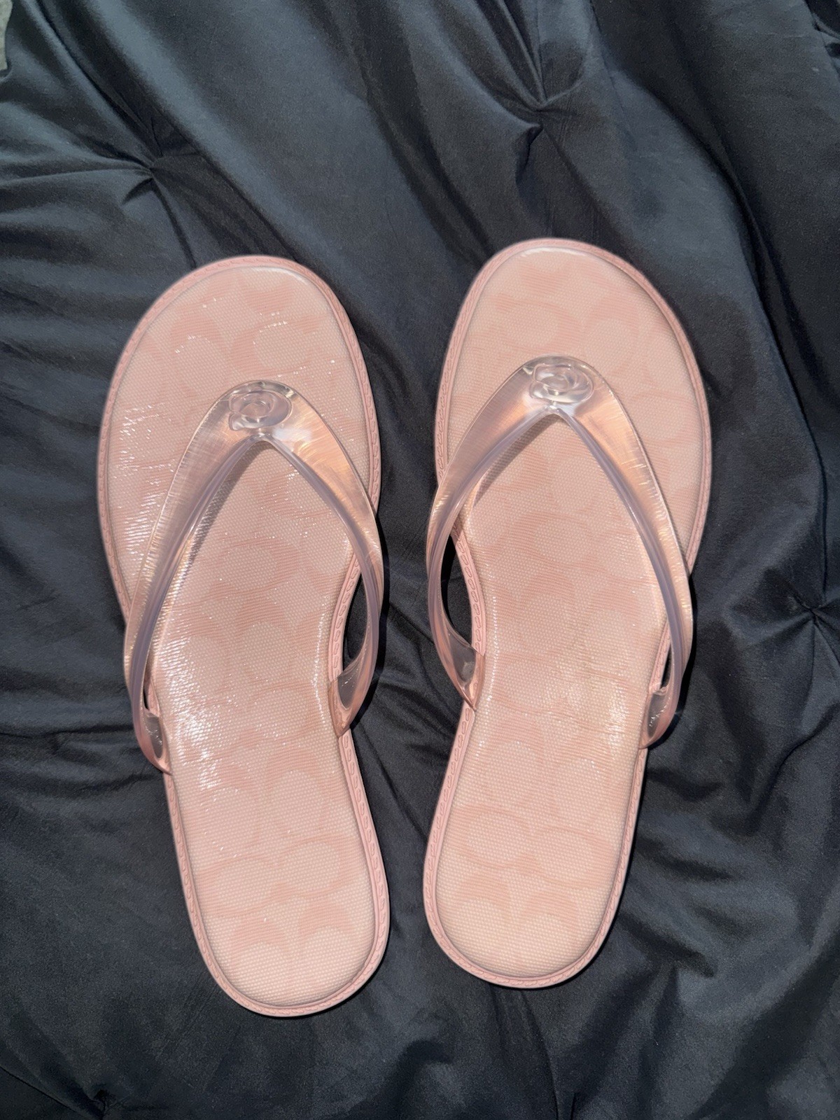 Coach Women’s Signature Flip Flop Sandals Pink Slip On B US 9 EU 40 UK 7