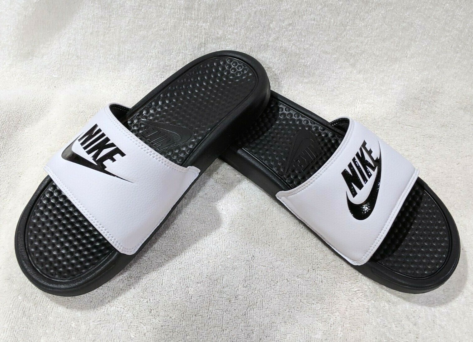 Nike Benassi JDI White/Black Men’s Slides Sandals – Size 8/9/10/11/12/13/14 NWB