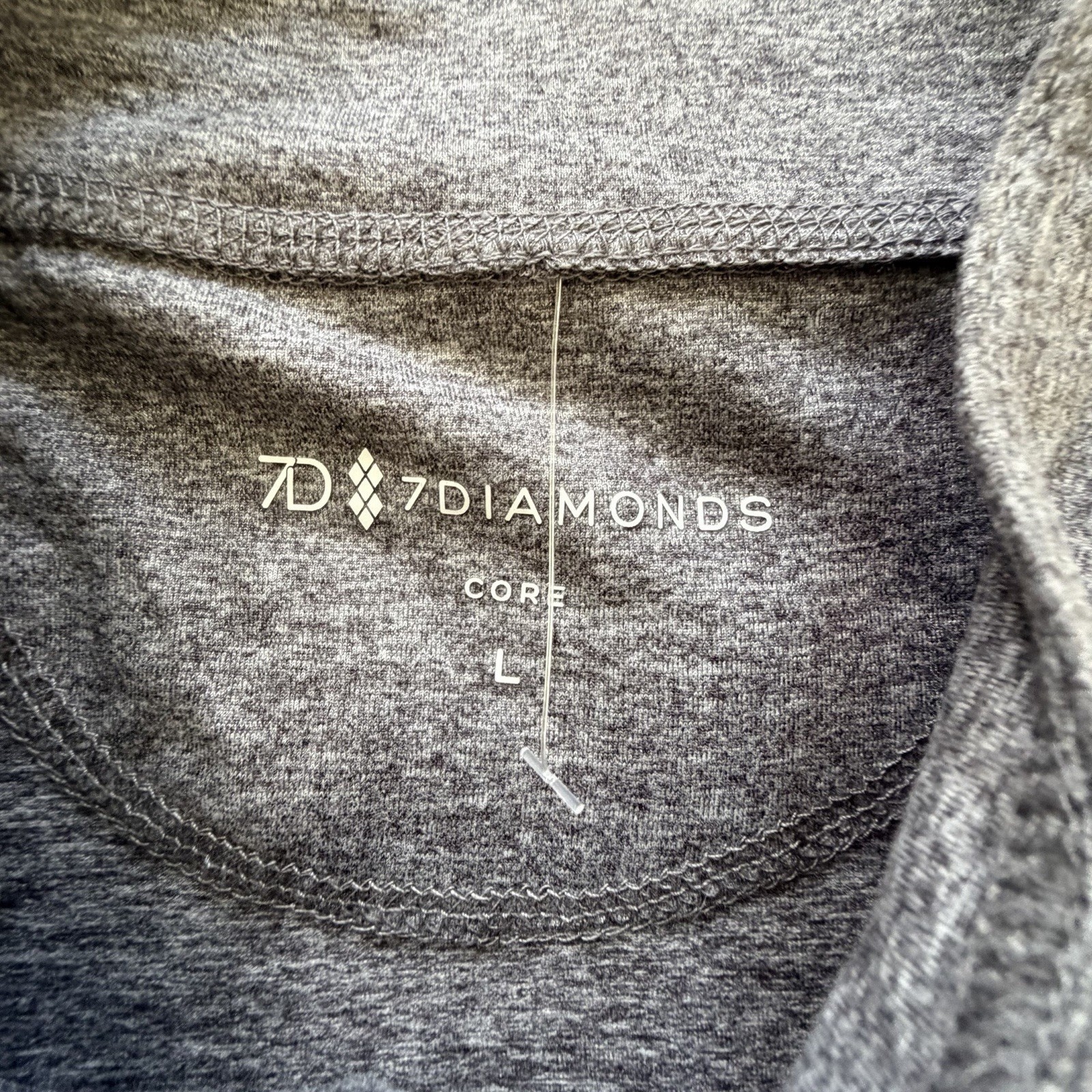New 7D 7 Diamonds Core Performance 1/4 Zip Grey Heather Top L $109 NWT