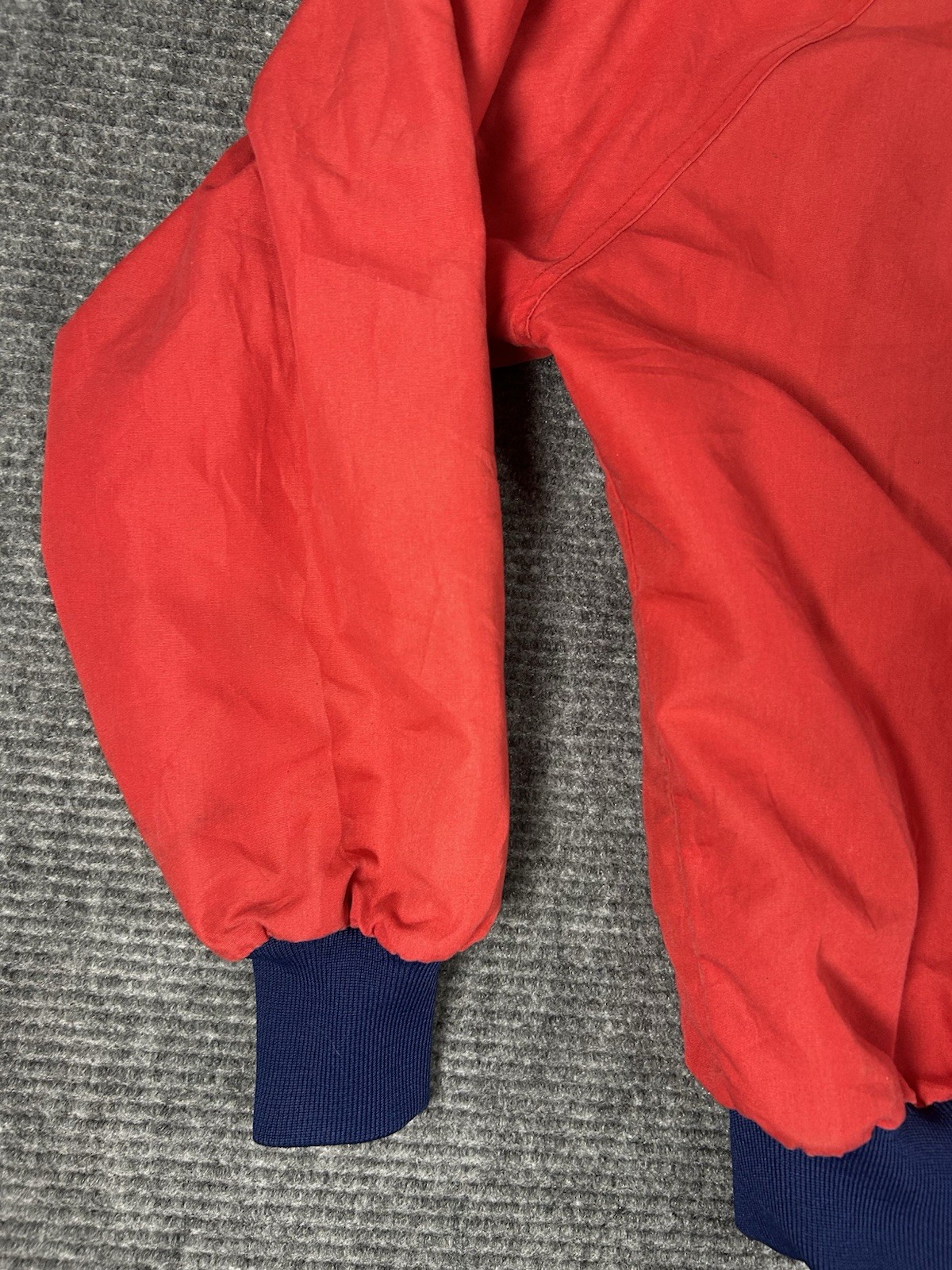 VTG Sportsmaster Jacket Mens L Red Fleece Lined Bomber USA Made Workwear READ