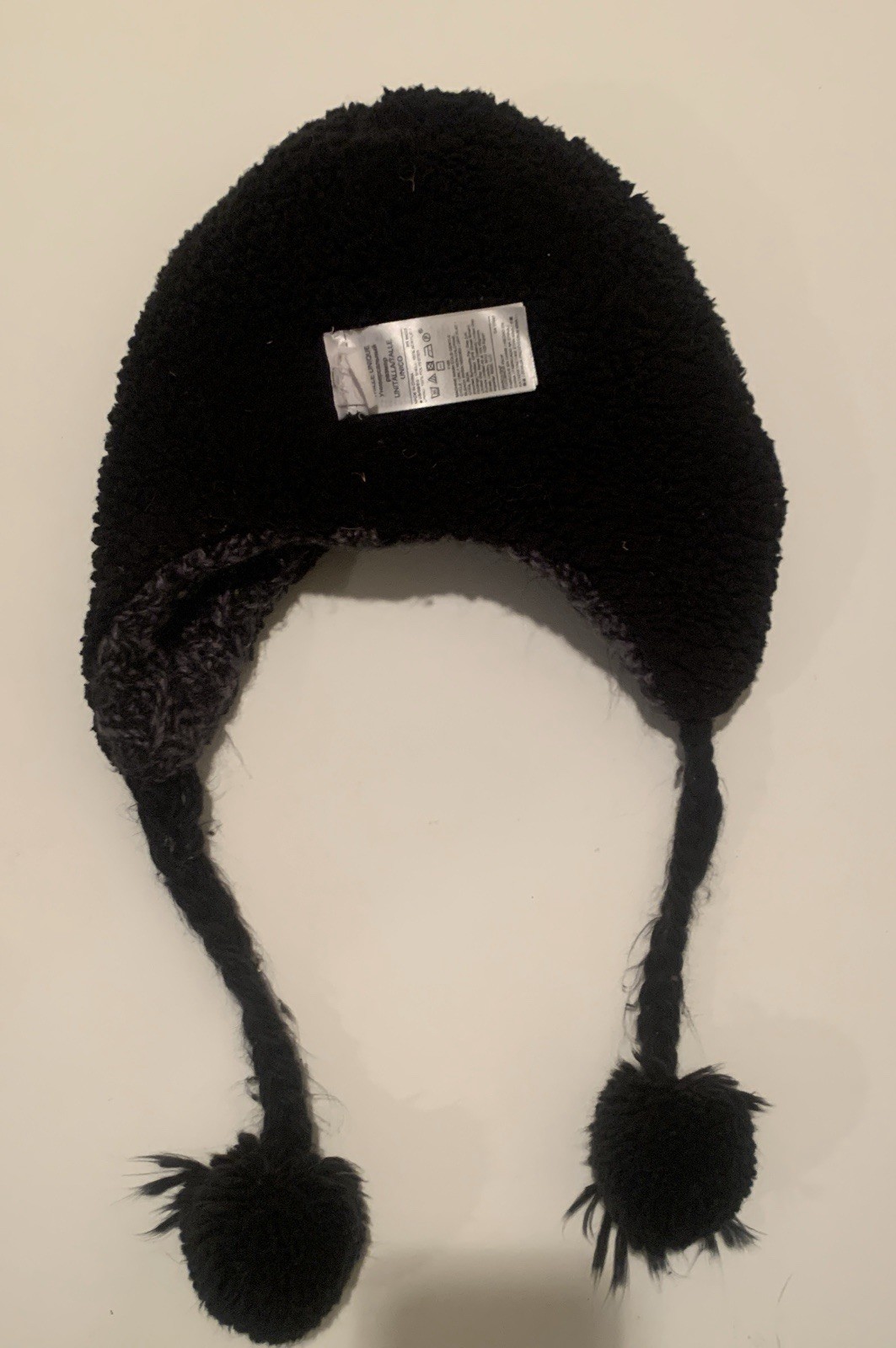 Gap Synthetic Fiber And Cotton Blend Beans With Ear Flaps And Pom Poms