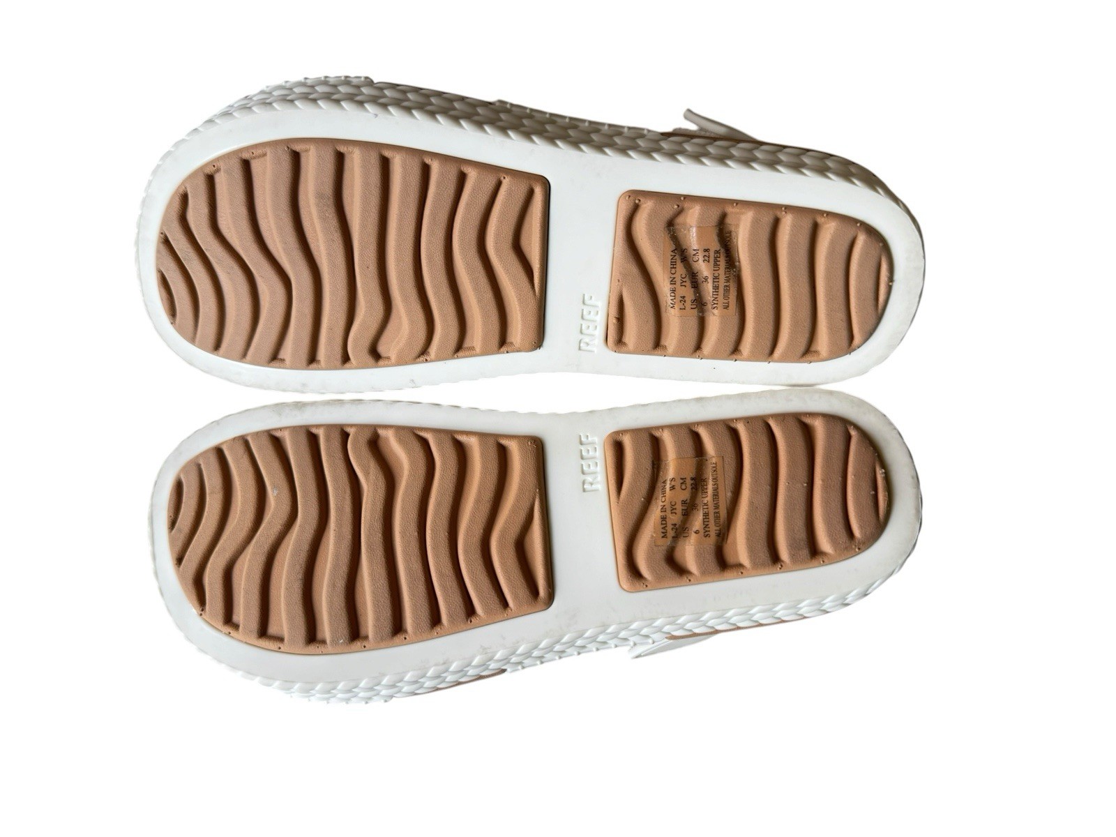Reef Little Water Vista Sandals White/Tan Slingback Comfort Sandals Women’s Size