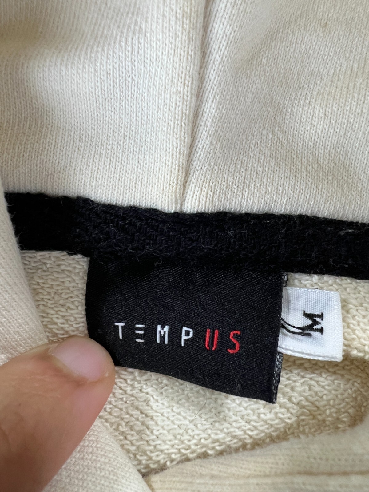 TEMPUS STUDIO Sweatsuit Jogger Set Size MEDIUM Beige Heavyweight Hoodie + Pant