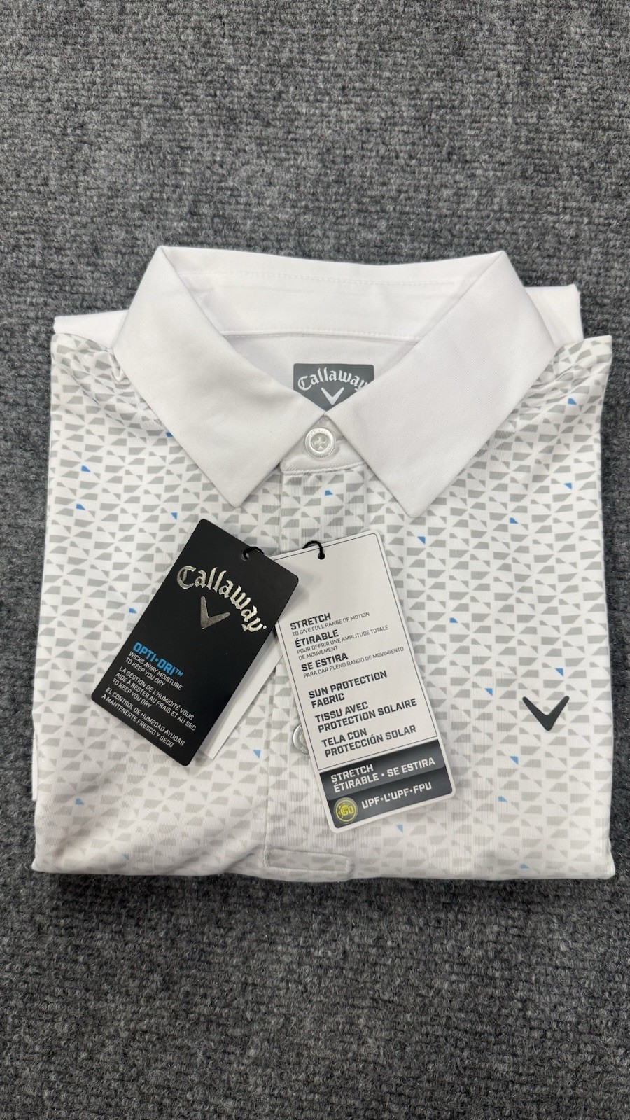 Callaway Men’s Opti-Dri White Golf Polo Size XXL Short Sleeve Lightweight