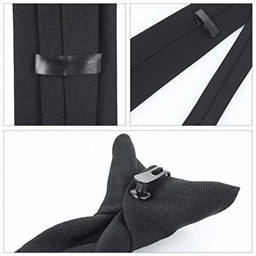 Yolev Men’s Clip On Ties 20 Inches Solid Color Clip-on Neckties 1pcs Black Ties