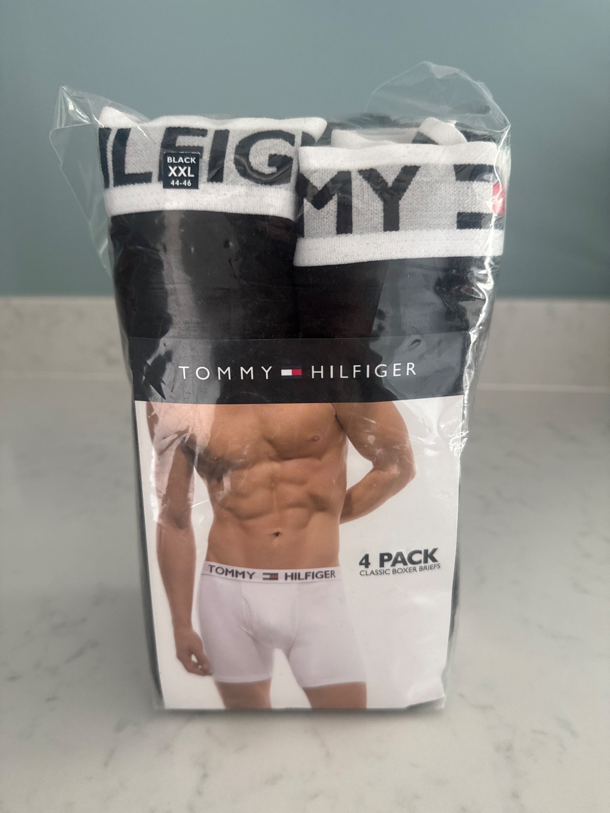 NWT Tommy Hilfiger Men’s 4-Pack Classic Boxer Briefs 100% Cotton Black XXL