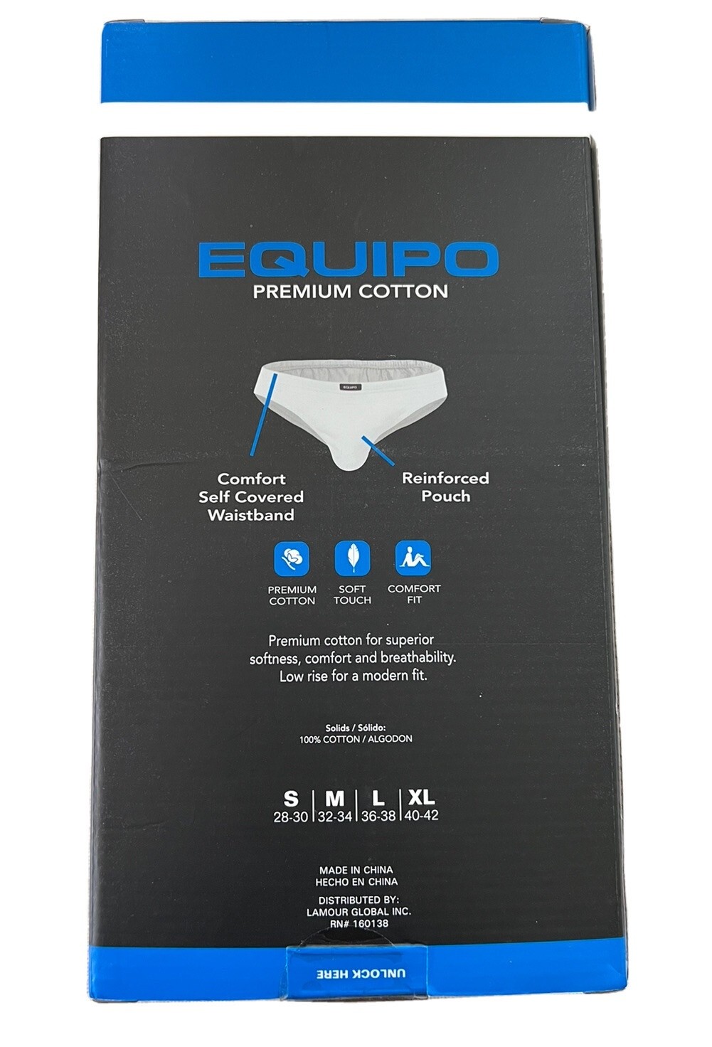 5 Pack Men’s Equipo Bikini Low-Rise Briefs White MEDIUM No Fly Cotton Underwear