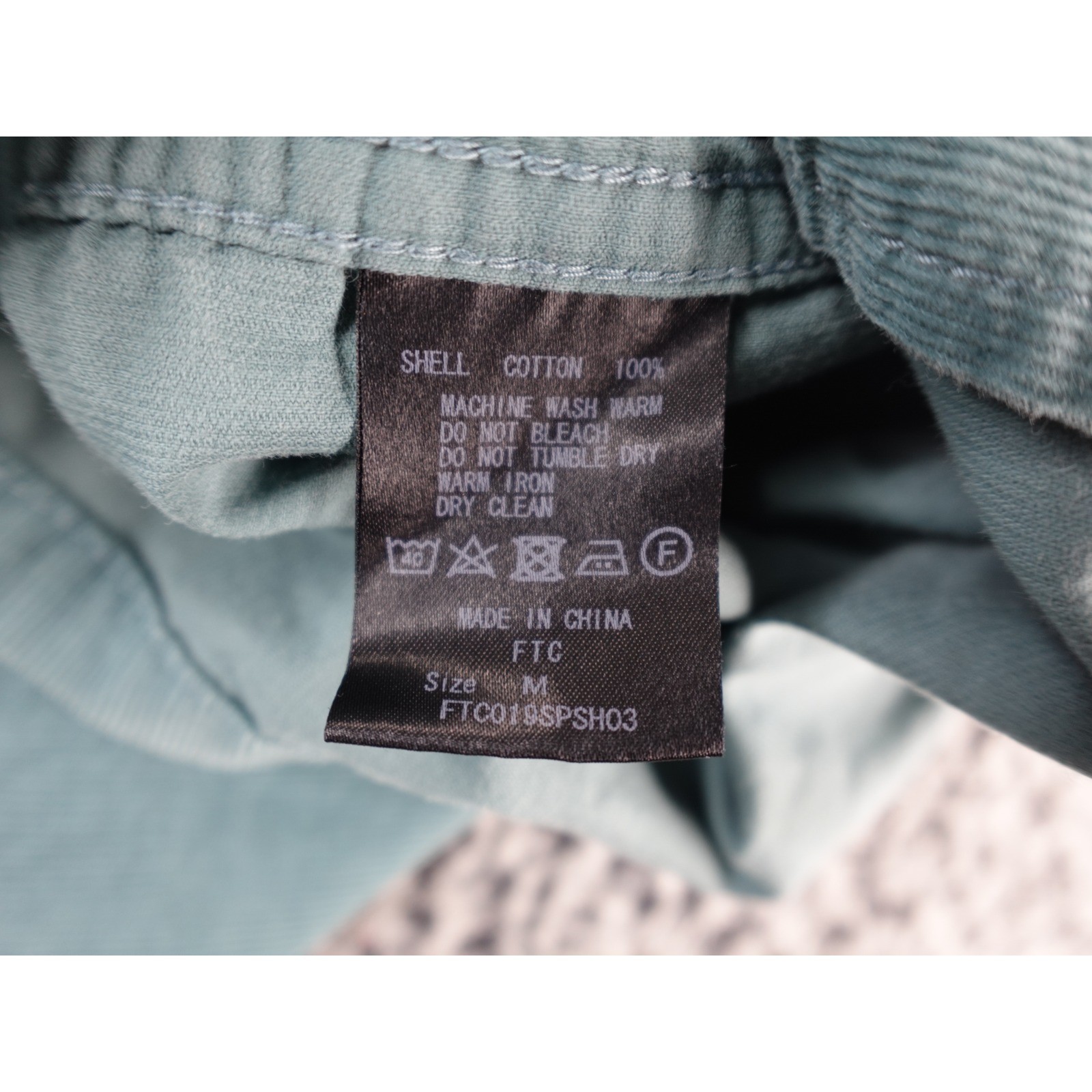 FTC Original Garments Corduroy Zip Up Shirt Jacket Teal Mens Medium