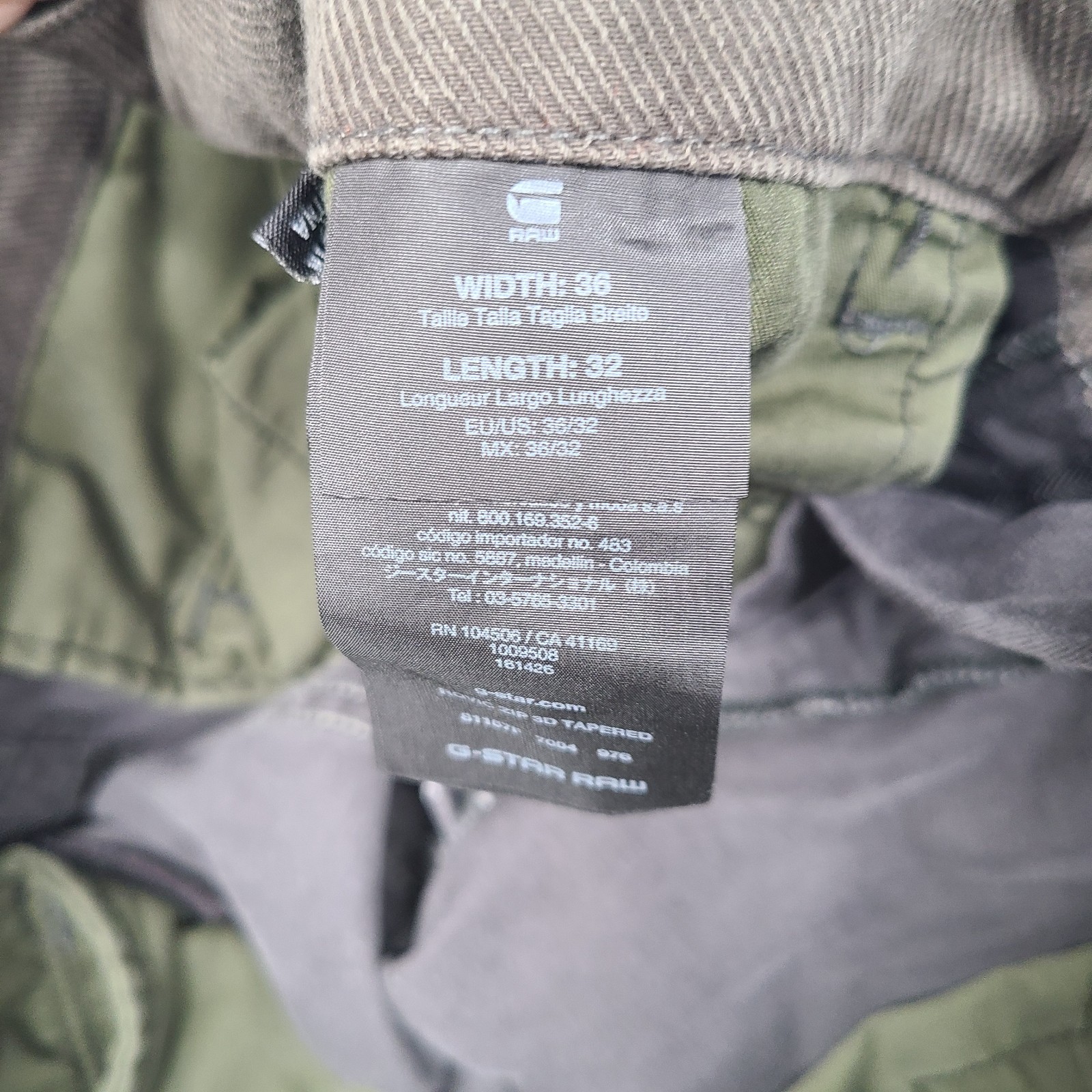 G Star Raw Rovic Zip 3D Regular Tapered Cargo Grey Pants Men Size 36×30